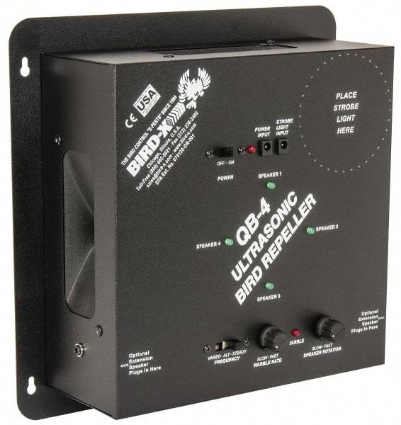 Quadblaster - 6,500 Sq Ft Coverage Electronic Animal Repellent - AC Adapter, Targets Birds - Apex Tool & Supply