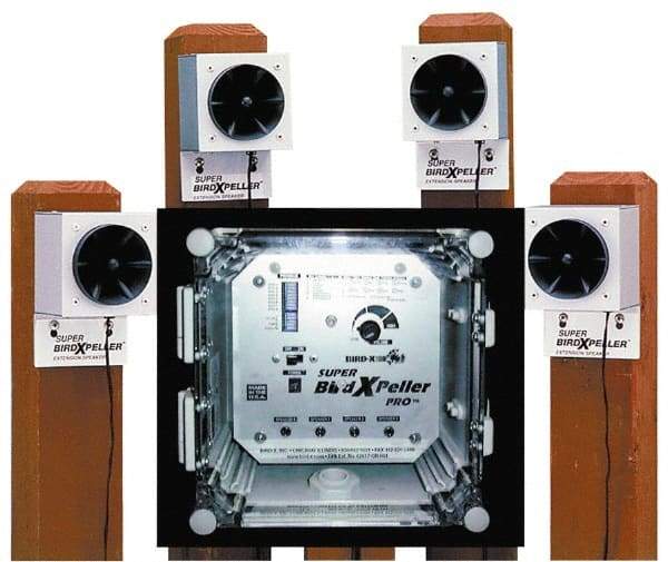 Bird-X - 6 Acre Coverage Electronic Animal Repellent - AC Adapter, Batteries, Targets Gulls, Pigeons, Sparrows, Starlings - Apex Tool & Supply