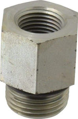 Parker - 7/8-14 Male Thread x 3/8 Female Thread, Zinc Plated Steel Industrial Pipe Adapter - Male Straight Thread O-Ring x Female NPTF, 5,000 psi - Apex Tool & Supply