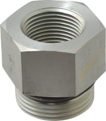 Parker - 1-5/16 - 12 Male Thread x 3/4 Female Thread, Zinc Plated Steel Industrial Pipe Adapter - Male Straight Thread O-Ring x Female NPTF, 4,000 psi - Apex Tool & Supply