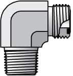 Parker - 1" OD, Steel Zinc Plated Male Elbow - 4,000 Max Working psi, O-Ring Face Seal/NPTF Ends - Apex Tool & Supply