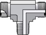 Parker - 3/8" OD, Steel Zinc Plated Male Branch Tee - 6,000 Max Working psi, O-Ring Face Seal/NPTF Ends - Apex Tool & Supply
