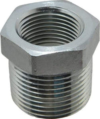 Parker - 1 Male Thread x 3/4 Female Thread, Zinc Plated Steel Industrial Pipe Hex Bushing - MNPTF x FNPTF, 4,000 psi - Apex Tool & Supply