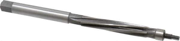 Made in USA - 5/16" Reamer Diam, Straight Shank, 1-3/4" Flute Length, Hand Expansion Reamer - Spiral Flute, 4" OAL, Left Hand Spiral, Right Hand Cut, 6 Flutes, High Speed Steel - Apex Tool & Supply
