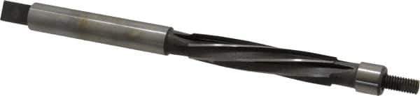 Made in USA - 3/8" Reamer Diam, Straight Shank, 1-3/4" Flute Length, Hand Expansion Reamer - Spiral Flute, 4-1/4" OAL, Left Hand Spiral, Right Hand Cut, 6 Flutes, High Speed Steel - Apex Tool & Supply