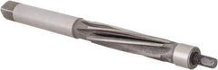 Made in USA - 7/16" Reamer Diam, Straight Shank, 1-3/4" Flute Length, Hand Expansion Reamer - Spiral Flute, 4-1/2" OAL, Left Hand Spiral, Right Hand Cut, 6 Flutes, High Speed Steel - Apex Tool & Supply