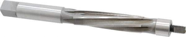 Made in USA - 1/2" Reamer Diam, Straight Shank, 1-13/16" Flute Length, Hand Expansion Reamer - Spiral Flute, 5" OAL, Left Hand Spiral, Right Hand Cut, 6 Flutes, High Speed Steel - Apex Tool & Supply