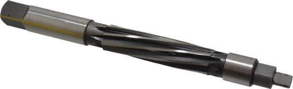 Made in USA - 1" Reamer Diam, Straight Shank, 3-3/4" Flute Length, Hand Expansion Reamer - Spiral Flute, 8-3/8" OAL, Left Hand Spiral, Right Hand Cut, 8 Flutes, High Speed Steel - Apex Tool & Supply