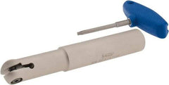 Iscar - 1" Cut Diam, 1" Shank Diam, 6.7" OAL, Indexable Ball Nose End Mill - 2.8" Head Length, Straight Shank, HCM D1.0 Toolholder, HBF-QF, HBR-QF, HCD-QF, HCR Insert - Apex Tool & Supply