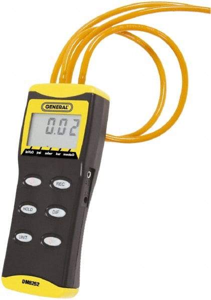 General - 2 Max psi, 0.3% Accuracy, External Thread Differential Pressure Manometer - 1/2 Inch Thread, 2 Maximum PSI, 52 Inch Water Column, Low Differential Pressure Switches - Apex Tool & Supply