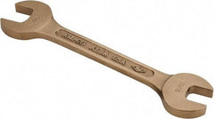 Ampco - 11/16" x 7/8" Nonsparking Open End Wrench - 8" OAL, Double End, Plain Finish, 15° Head Angle - Apex Tool & Supply