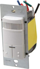 Leviton - 2,100 Square Ft. Coverage, Infrared Occupancy Sensor Wall Switch - 1,800 at 120 V Incandescent, 1,200 at 120 V and 2,700 at 277 V Fluorescent, 120 to 277 VAC, White - Apex Tool & Supply