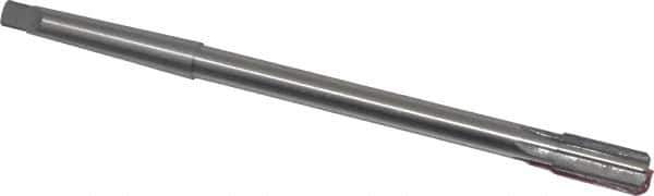 Made in USA - 1/2" Diam, 7/16" Max Diam 1MT Morse Taper Shank, 1" Flute Length, Machine Expansion Reamer - Straight Flute, 8" OAL, Right Hand Cut, 6 Flutes, High Speed Steel, Bright Finish - Apex Tool & Supply