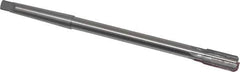 Made in USA - 1/2" Diam, 7/16" Max Diam 1MT Morse Taper Shank, 1" Flute Length, Machine Expansion Reamer - Straight Flute, 8" OAL, Right Hand Cut, 6 Flutes, High Speed Steel, Bright Finish - Apex Tool & Supply