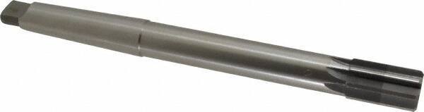 Made in USA - 1" Diam, 7/8" Max Diam 3MT Morse Taper Shank, 1-5/8" Flute Length, Machine Expansion Reamer - Straight Flute, 10-1/2" OAL, Right Hand Cut, 8 Flutes, High Speed Steel, Bright Finish - Apex Tool & Supply
