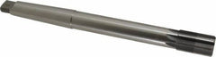Made in USA - 1" Diam, 7/8" Max Diam 3MT Morse Taper Shank, 1-5/8" Flute Length, Machine Expansion Reamer - Straight Flute, 10-1/2" OAL, Right Hand Cut, 8 Flutes, High Speed Steel, Bright Finish - Apex Tool & Supply
