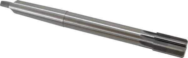 Made in USA - 1-1/32" Diam, 7/8" Max Diam 3MT Morse Taper Shank, 1-5/8" Flute Length, Machine Expansion Reamer - Straight Flute, 10-1/2" OAL, Right Hand Cut, 8 Flutes, High Speed Steel, Bright Finish - Apex Tool & Supply