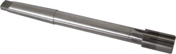 Made in USA - 1-1/8" Diam, 7/8" Max Diam 3MT Morse Taper Shank, 1-3/4" Flute Length, Machine Expansion Reamer - Straight Flute, 11" OAL, Right Hand Cut, 8 Flutes, High Speed Steel, Bright Finish - Apex Tool & Supply