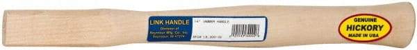 Made in USA - 14" Long Replacement Handle for Claw Hammers - 1-1/16" Eye Length x 9/16" Eye Width, Hickory, Material Grade Type A - Apex Tool & Supply