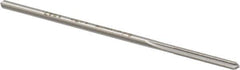 Made in USA - 1/8" Cobalt 4 Flute Chucking Reamer - Straight Flute, 0.119" Straight Shank, 7/8" Flute Length, 3-1/2" OAL - Apex Tool & Supply