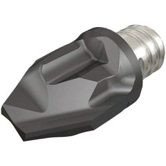 Iscar - MM HCF Grade IC908 Carbide Chamfer Milling Tip Insert - TiAlN Finish, 2 Flutes, 0.157" Cutting Diam, 0.197" Depth of Cut, 10mm Extension - Apex Tool & Supply