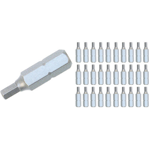 Hex Contractor Grade Insert Bit 2.5mm × 25mm (30 Piece Bulk Pack) - Apex Tool & Supply