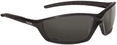 bolle SAFETY - Gray Lenses, Framed Safety Glasses - Scratch Resistant, Black Polycarbonate/Thermoplastic Rubber Frame, Wrap Around - Apex Tool & Supply