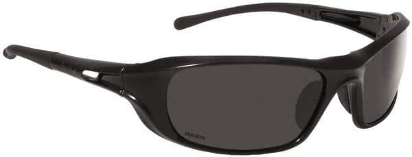 bolle SAFETY - Polarized Gray Lenses, Framed Safety Glasses - Scratch Resistant, Black Nylon Frame, Wrap Around - Apex Tool & Supply