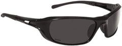 bolle SAFETY - Polarized Gray Lenses, Framed Safety Glasses - Scratch Resistant, Black Nylon Frame, Wrap Around - Apex Tool & Supply