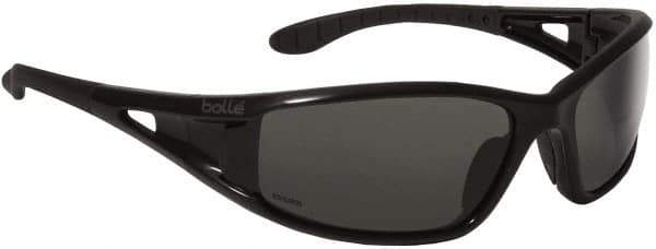 bolle SAFETY - Polarized Gray Lenses, Framed Safety Glasses - Scratch Resistant, Black Nylon Frame, Wrap Around - Apex Tool & Supply