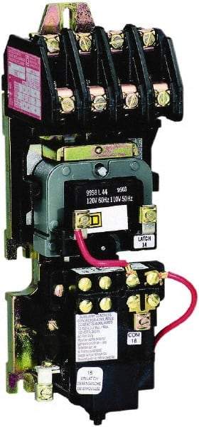 Square D - No Enclosure, 2 Pole, Mechanically Held Lighting Contactor - 20 A (Tungsten), 30 A (Fluorescent), 24 VAC at 60 Hz, 2NO Contact Configuration - Apex Tool & Supply