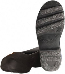 Winter Walking - Men's 10-11.5 (Women's 12-13.5) Traction Overshoes - 10" High, Plain Toe, Nonslip Sole, PVC Upper, Black - Apex Tool & Supply