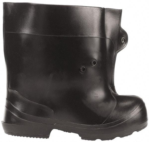 Winter Walking - Men's 5-6 (Women's 5-6) Traction Overshoes - Plain Toe, Nonslip Sole, PVC Upper, Black - Apex Tool & Supply