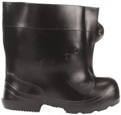 Winter Walking - Men's 5-6 (Women's 5-6) Traction Overshoes - Plain Toe, Nonslip Sole, PVC Upper, Black - Apex Tool & Supply