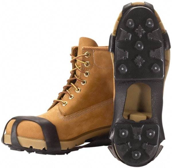 Winter Walking - Size 5-6.5, (Women's Size 4.5-6) Overboot Cleat - Steel Studs Traction, Black - Apex Tool & Supply