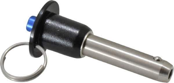 Gibraltar - 1/2" Diam, 1-1/2" Usable Length, Button Handle, Quick Release Pin - Grade 304 Stainless Steel, Bright Finish - Apex Tool & Supply