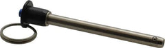 Gibraltar - 5/16" Diam, 3" Usable Length, Button Handle, Quick Release Pin - Grade 304 Stainless Steel, Bright Finish - Apex Tool & Supply