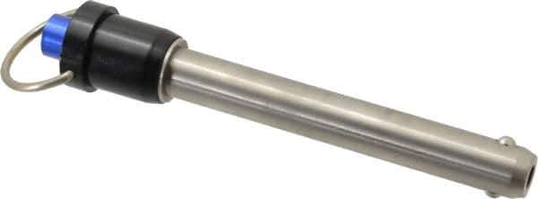 Gibraltar - 5/8" Diam, 4" Usable Length, Ring Handle, Quick Release Pin - Grade 17-4 Stainless Steel, Bright Finish - Apex Tool & Supply