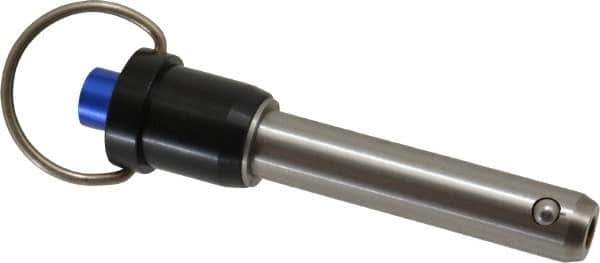 Gibraltar - 5/8" Diam, 2-1/2" Usable Length, Ring Handle, Quick Release Pin - Grade 17-4 Stainless Steel, Bright Finish - Apex Tool & Supply