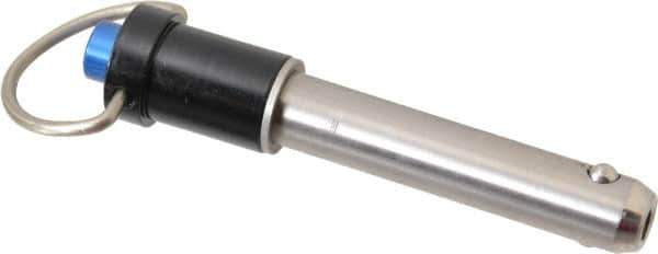 Gibraltar - 3/8" Diam, 1-1/2" Usable Length, Ring Handle, Quick Release Pin - Grade 17-4 Stainless Steel, Bright Finish - Apex Tool & Supply