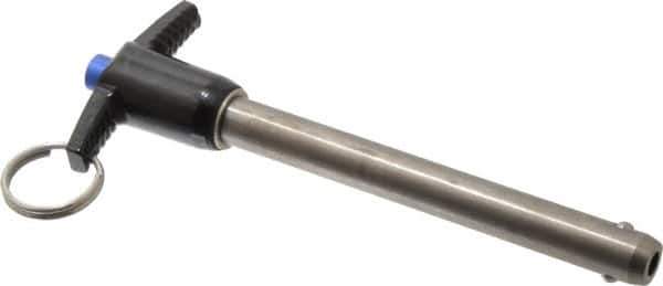 Gibraltar - 1/2" Diam, 4" Usable Length, T Handle, Quick Release Pin - Grade 17-4 Stainless Steel, Bright Finish - Apex Tool & Supply