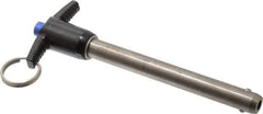 Gibraltar - 1/2" Diam, 4" Usable Length, T Handle, Quick Release Pin - Grade 17-4 Stainless Steel, Bright Finish - Apex Tool & Supply