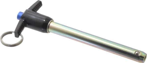 Gibraltar - 1/2" Diam, 4" Usable Length, T Handle, Quick Release Pin - Grade 4130 Steel, Zinc-Plated Finish - Apex Tool & Supply