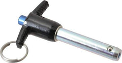 Gibraltar - 1/2" Diam, 2" Usable Length, T Handle, Quick Release Pin - Grade 4130 Steel, Zinc-Plated Finish - Apex Tool & Supply