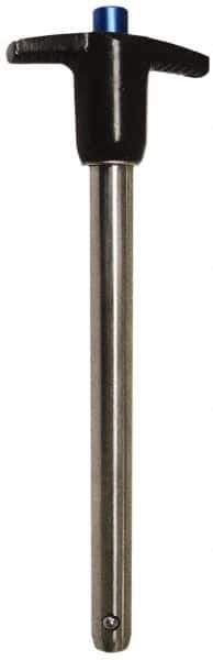 Gibraltar - 5/16" Diam, 1" Usable Length, T Handle, Quick Release Pin - Grade 304 Stainless Steel, Bright Finish - Apex Tool & Supply