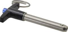 Gibraltar - 3/8" Diam, 2" Usable Length, T Handle, Quick Release Pin - Grade 304 Stainless Steel, Bright Finish - Apex Tool & Supply