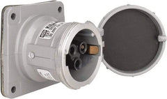 Hubbell Killark - 1 Phase, 250 VDC, 600 VAC, 30 Amp, 3/4 Inch Hub, 2 Pin Configuration, Self Grounding Pin and Sleeve Receptacle - 3 Poles, Yellow - Apex Tool & Supply