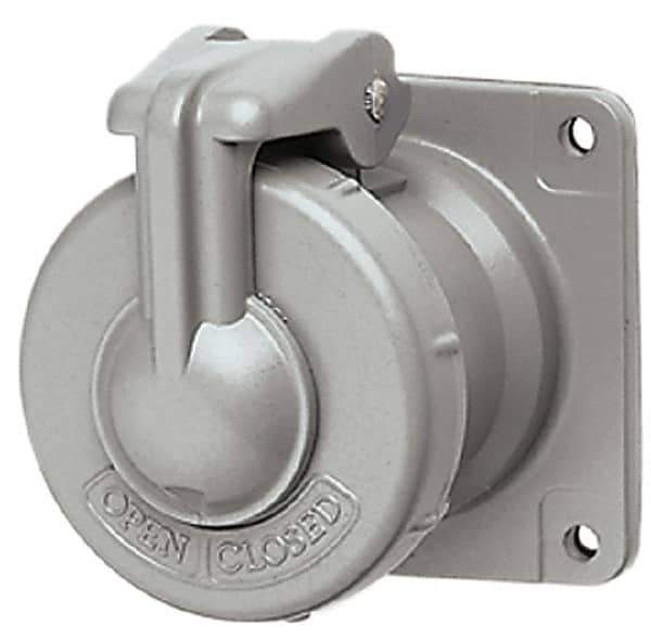 Hubbell Killark - 1 Phase, 250 VDC, 600 VAC, 30 Amp, 3/4 Inch Hub, 4 Pin Configuration, Self Grounding Pin and Sleeve Receptacle - 4 Poles, Yellow - Apex Tool & Supply