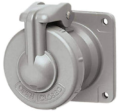 Hubbell Killark - 1 Phase, 250 VDC, 600 VAC, 60 Amp, 1-1/4 Inch Hub, 2 Pin Configuration, Self Grounding Pin and Sleeve Receptacle - 3 Poles, Yellow - Apex Tool & Supply