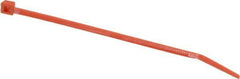Made in USA - 4-1/8" Long Orange Nylon Standard Cable Tie - 18 Lb Tensile Strength, 1.07mm Thick, 9" Max Bundle Diam - Apex Tool & Supply